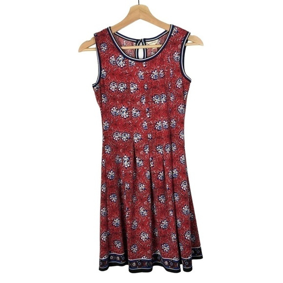 Max Studio Dresses & Skirts - Max Studio Red Floral Border Printed Fit & Flare Mini Dress XS
